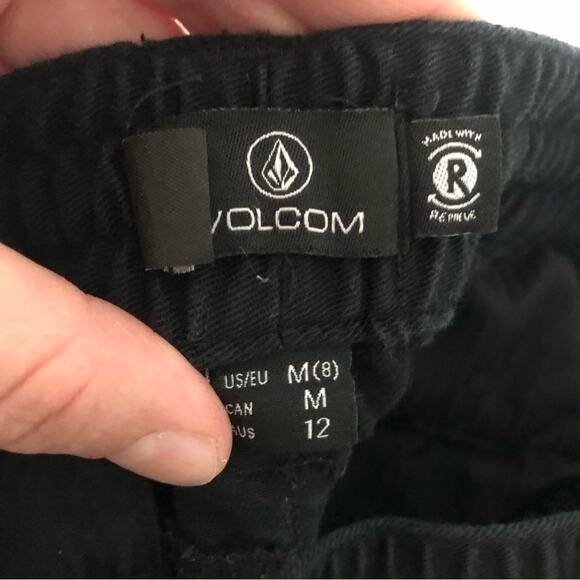 Volcom Repreve Recycled Straight Leg Elastic Waist Drawstring Pullon Black Pants - Picture 8 of 8